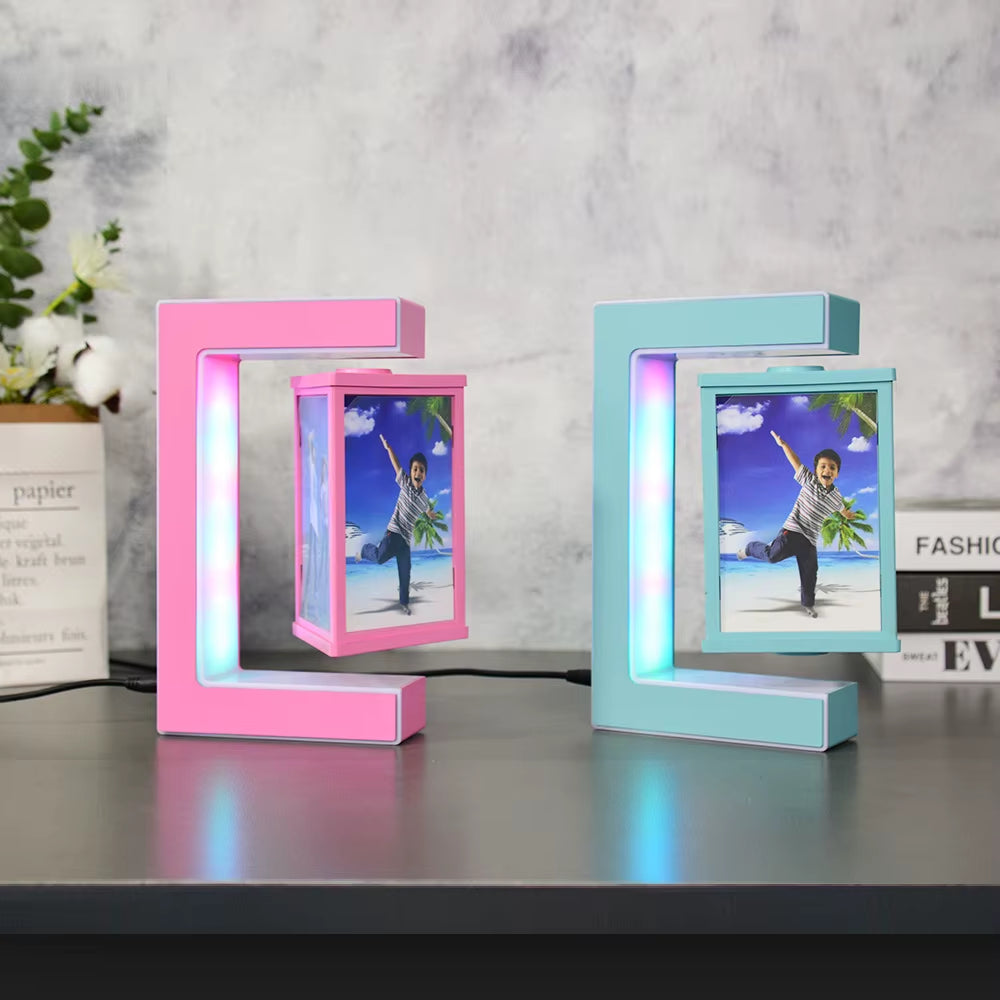 Magnetic Levitating Picture Photo Frame Creative Night Light with Led Lights Display Birthday Christmas Gift