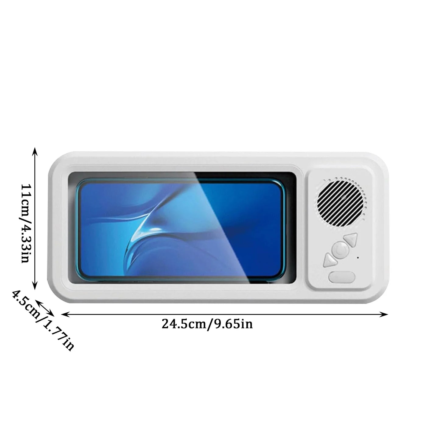 2025 Screen Touch Shower Phone Holder with Wireless Bluetooth Speaker, , 480 Rotation Wall Phones Mount Stand