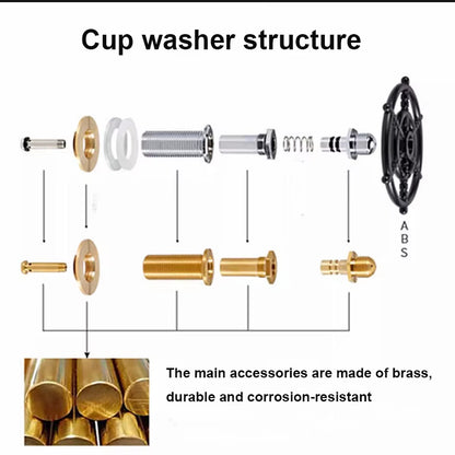 High Pressure Glass Rinser Kitchen Cleaning Tools Faucet Cup Washer Kitchen Sink Glass Beer Coffee Cup Cleaner Bar Accessories