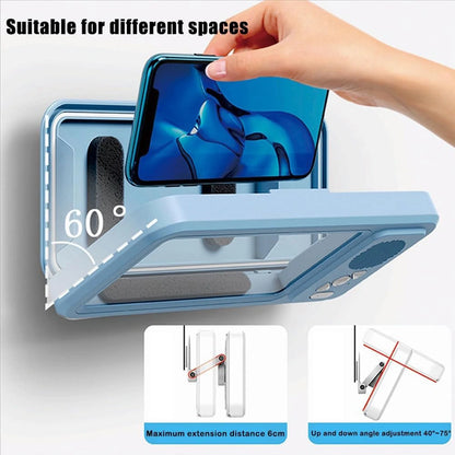 2025 Screen Touch Shower Phone Holder with Wireless Bluetooth Speaker, , 480 Rotation Wall Phones Mount Stand