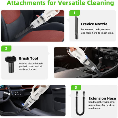Handheld Vacuum Cordless Rechargeable 9000PA Portable Handheld Vacuum Cleaner for Car Vacuum Cordless Rechargeable Powerful Cyclonic Suction Car Vacuum Cleaner Pet Pair Home 小卖清货，大卖请放过