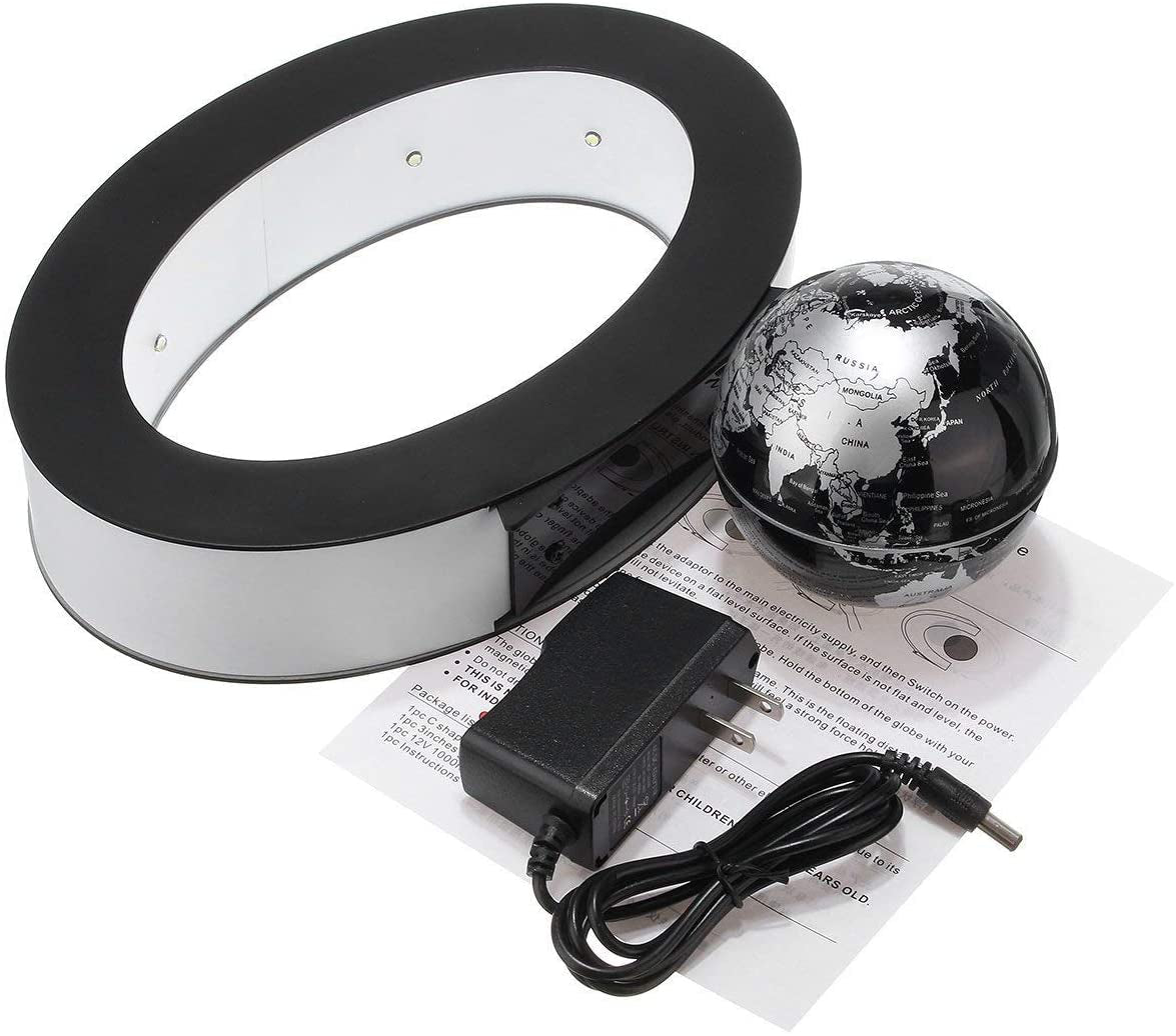 Perpetual Motion Floating Globe Home Office Desk Toy Decoration Rotating Magneti